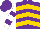 Silk - Purple, gold chevrons, purple bars on white sleeves