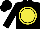 Silk - Black, yellow circle, yellow ball, black sleeves, black cap