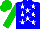 Silk - Big-blue body, white stars, green arms, green cap