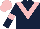 Silk - dark blue, pink chevron, pink armbands and cap