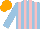 Silk - Light blue, pink stripes, orange cap