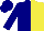 Silk - Navy and yellow halved
