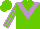 Silk - light green, mauve chevron, light green arms, mauve stripes