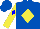 Silk - Royal blue, yellow diamond, blue diamond on yellow sleeves