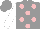 Silk - Grey, pink spots, white sleeves, grey cap