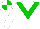 Silk - White body, big-green chevron, white arms, white cap, big-green quartered