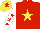 Silk - Red, yellow star, white sleeves, red stars, yellow cap, red star