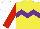 Silk - Yellow, purple chevron hoop, red sleeves, white cap