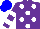 Silk - Purple, white spots, purple sleeves, white hoops, blue cap