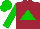 Silk - Garnet body, big-green triangle, big-green arms, big-green cap