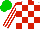 Silk - White, red checks, red stripes on white sleeves, green cap