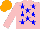 Silk - Pink, blue stars, orange cap