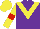 Silk - Purple, yellow chevron, yellow sleeves, red armbands, yellow cap