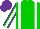 Silk - Green, white braces, purple stripes on sleeves, white stripe, purple cap