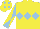 Silk - Yellow, light blue triple diamond, light blue sleeves, yellow diabolo, yellow cap, light blue diamonds