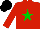 Silk - red, green star, black cap