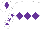 Silk - White, purple triple diamond, white sleeves, purple stars, white cap, purple diamond