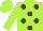 Silk - Lime, brown dots