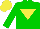 Silk - Green, yellow inverted triangle, yellow cap