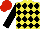 Silk - Yellow, black diamonds, black sleeves, red cap