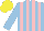 Silk - Light blue, pink stripes, yellow cap