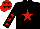 Silk - black, red star, black sleeve, red stars, red cap, black stars