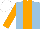 Silk - Light blue, orange stripe, orange sleeves, white cap