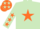 Silk - Light Green, Orange star, Light Green sleeves, Orange stars