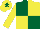 Silk - DARK GREEN and YELLOW quarters, YELLOW sleeves, YELLOW cap, DARK GREEN star