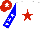 Silk - White, red star, blue sleeves, white stars, red cap, white star