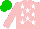 Silk - Pink, white stars, green cap