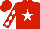 Silk - Red,  white star, white diamonds on red sleeves