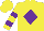 Silk - Yellow, purple diamond, purple hoops on yellow sleeves