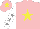 Silk - Pink, yellow star, white sleeves, grey stars, pink cap, yellow star