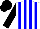 Silk - White, blue stripes, black sleeves, black cap