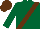 Silk - Dark green, brown sash,brown cap