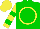 Silk - Green, yellow circle, yellow sleeves, green hoops, yellow cap