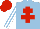 Silk - light blue, red cross of lorraine, light blue sleeves, white stripes, red cap