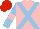 Silk - Pink, light blue crossbelts, light blue sleeves, pink armlets, red cap