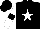 Silk - Black, white star, black armbands on white sleeves, black cap