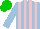 Silk - Light blue, pink stripes, green cap