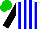 Silk - White, blue stripes, black sleeves, green cap