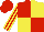 Silk - red and yellow quarters, striped sleeves