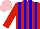 Silk - Red and blue stripes, red sleeves, pink cap