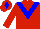 Silk - Red body, blue-light chevron, red arms, red cap, blue-light diamond