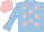 Silk - light blue, pink stars, light blue sleeves, pink cap