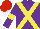 Silk - Purple, yellow crossbelts and armbands, red cap