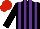 Silk - Black and purple stripes, red cap