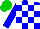 Silk - Blue and white checks, blue sleeves, green cap