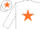 Silk - White, Orange star and star on cap